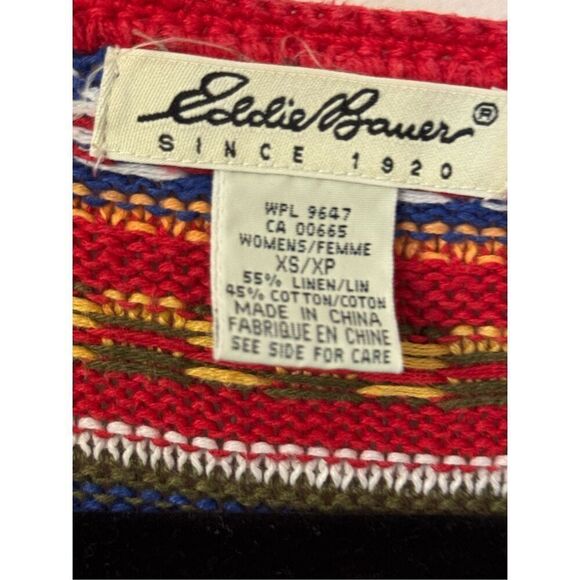 Eddie Bauer Vintage Striped Line Blend Cardigan Sweater PXS - Picture 2 of 4